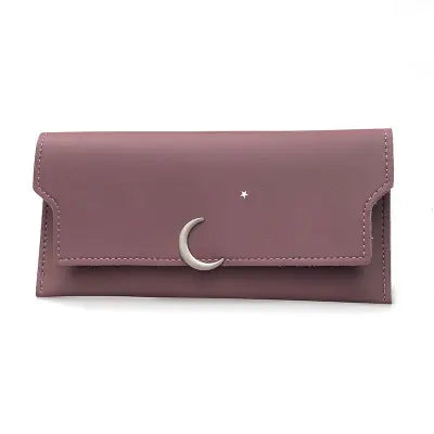 Star Moon Rivet Zipper Soft Leather Wallet