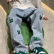 Embroidered High Street Jeans for Men