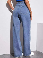 High Rise Loose Baggy Boyfriend Jeans - Wide Leg Denim