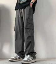 Men's Cargo Pants with Drawstring and Side Pockets
