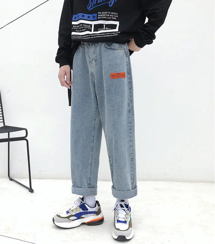 Loose Straight Wide Leg Jeans Pants