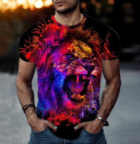 3D Printed Lion Pattern Men&