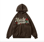 Vintage Embroidered Letter Hoodie