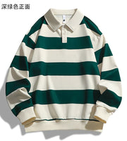 Varsity Stripe Polo Shirt - Casual Korean Style (One Piece)