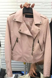 Korean Style Women's Spring Autumn PU Leather Jacket