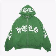 Gothic Letter Print Hoodie