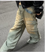 Women's High Street Retro Pocket Jeans Overalls