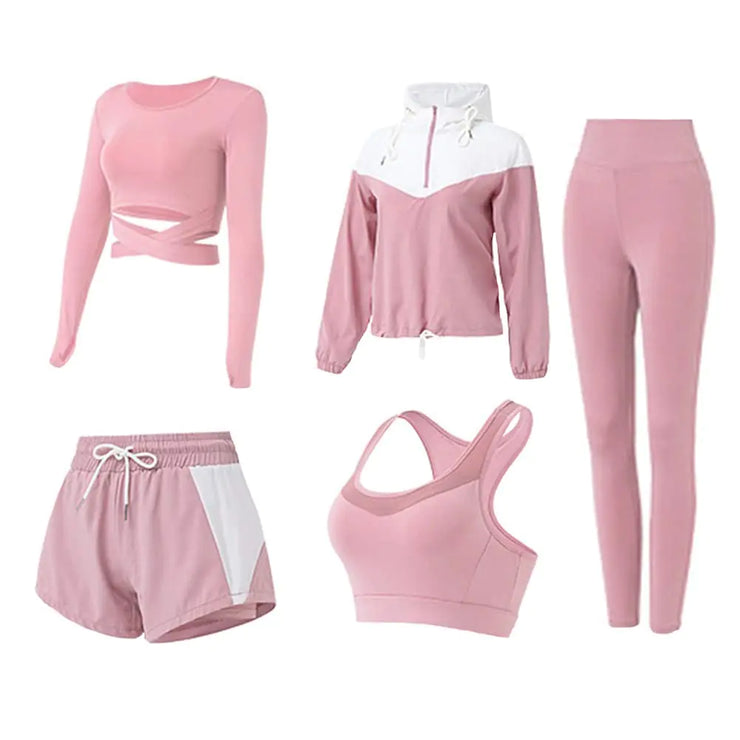 5 PCS Workout Sets for Women Running Yoga Outfits