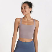 Women's Yoga Suit with Cross Back and Shock-Absorbing Bra