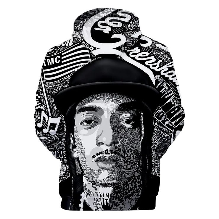 3D Hooded Sweatshirt Inspired by Nipsey Hussle