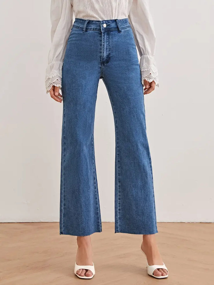 High-Waisted Wide-Leg Cropped Women&
