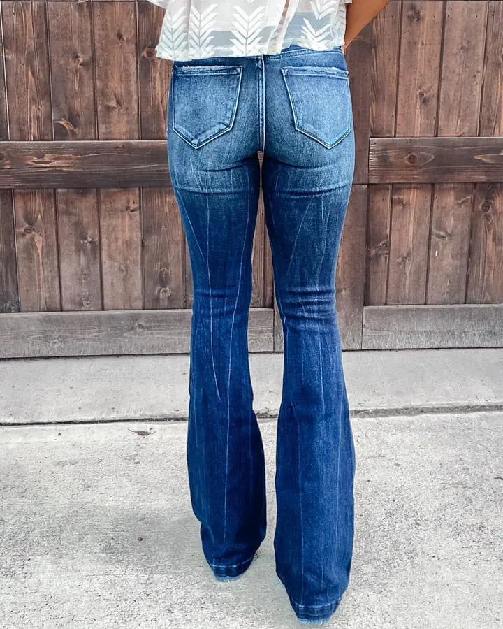 High-Rise Ripped Washed Jeans for Women