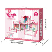 1 Set DIY Dollhouse Playset with 5 Rooms and Accessories