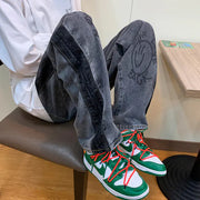 Men's Stylish Loose Jeans with Custom Print Design