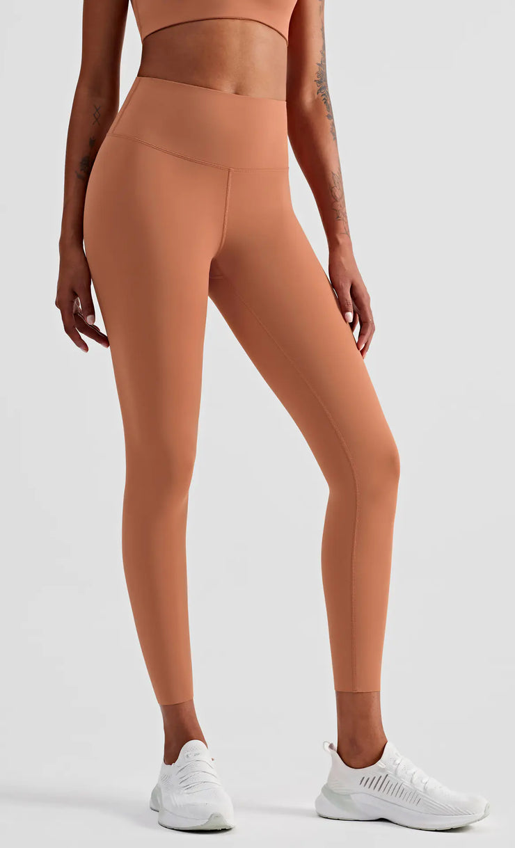 Comfortable Nude Yoga Pants - Skin-friendly High-stretch Tights