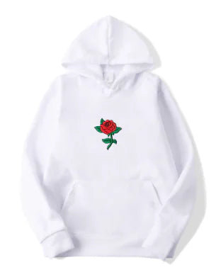 Rose Print Unisex Fashion Hooded Sweatshirt