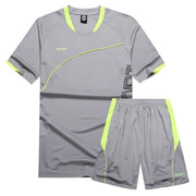 Men's Sports Set - Short Sleeve Quick-Dry Gym Wear