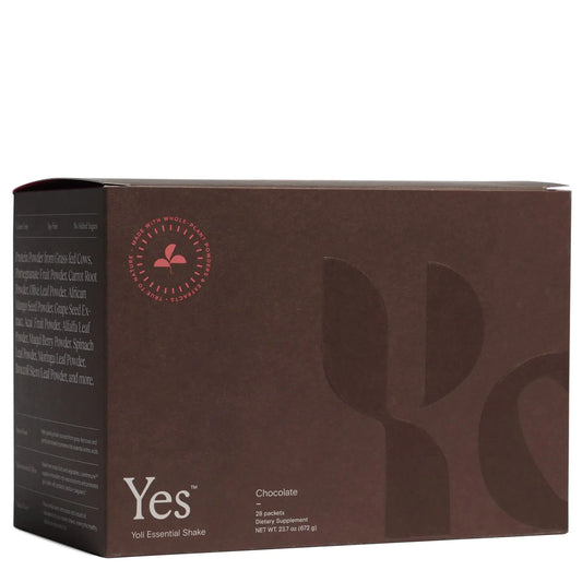 Yoli® Essential Shake YES Whey Protein Powder from Grass-Fed Cows - 28 Packets Chocolate