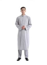 Solid Color Two-Piece Men's Muslim Robe