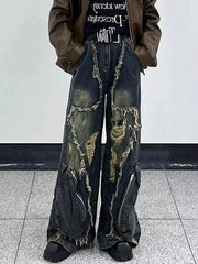 Distressed Retro Tasseled Heavy Niche Jeans