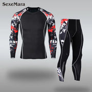 Men's Long Sleeve T-Shirt and Pants Fitness Set