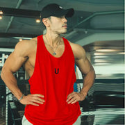 Men's Printed Round Neck Sleeveless Gym Tank Tops