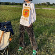 Men's Retro Patchwork Graffiti Hip-Hop Washed Jeans