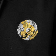 Japanese Style Dragon Embroidered Hoodie for Men