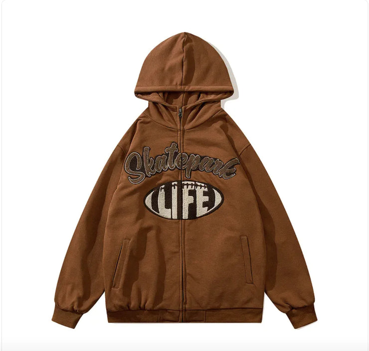 Vintage Embroidered Letter Hoodie