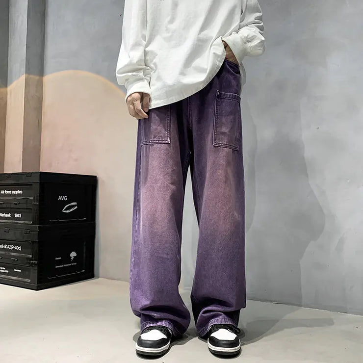 Purple Loose Jeans for Men - Hip-hop Retro Casual Wear