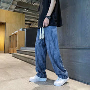 Men's Loose Fit Printed Hip-Hop Wide Leg Jeans