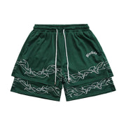 Thorns Fake Two-Piece Hip Hop Shorts for Men