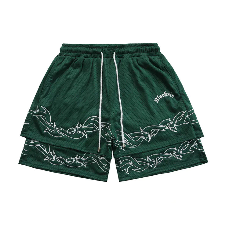 Thorns Fake Two-Piece Hip Hop Shorts for Men