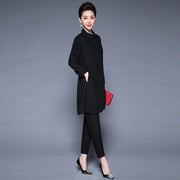Chic Long Sleeve Spring Outfit with Button Detail