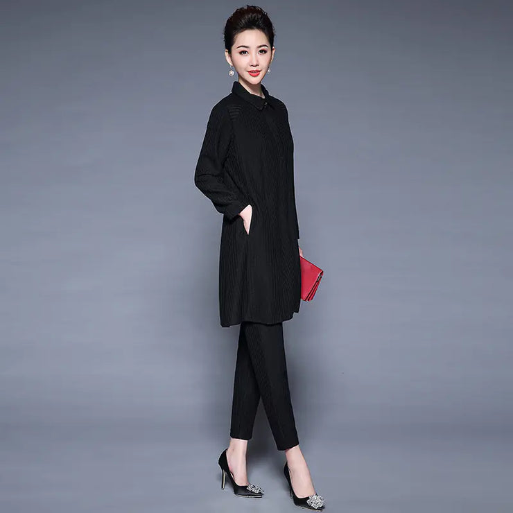Chic Long Sleeve Spring Outfit with Button Detail