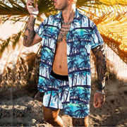 Men's Printed Casual Loose Two-Piece Beach Outfit