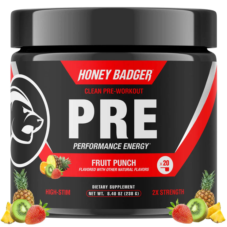 Honey Badger Pre Workout Powder Keto Vegan Preworkout for Men & Women