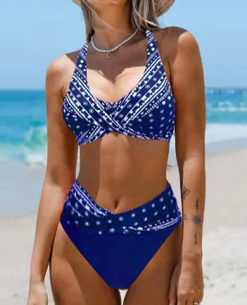 WOLFF High Waist Printed Bikini Set (One Piece)