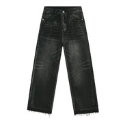 Men's Vintage Loose Straight Jeans with Trendy Design