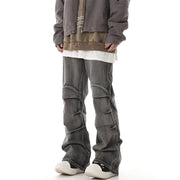 Men's Retro Washed Distressed Skinny Jeans