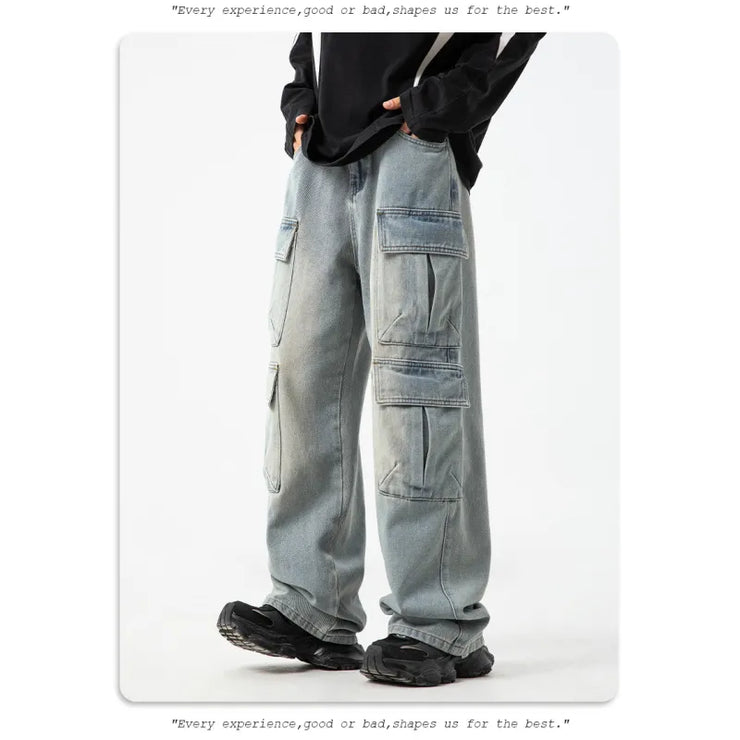 Workwear Multi-pocket Design Jeans Men&