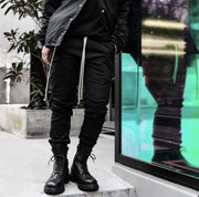 3D Tailored Slim Fit Multi-Pocket Pants with Elastic Waist