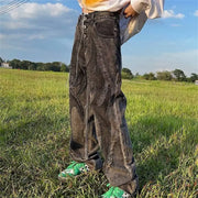 Men's Retro Patchwork Graffiti Hip-Hop Washed Jeans