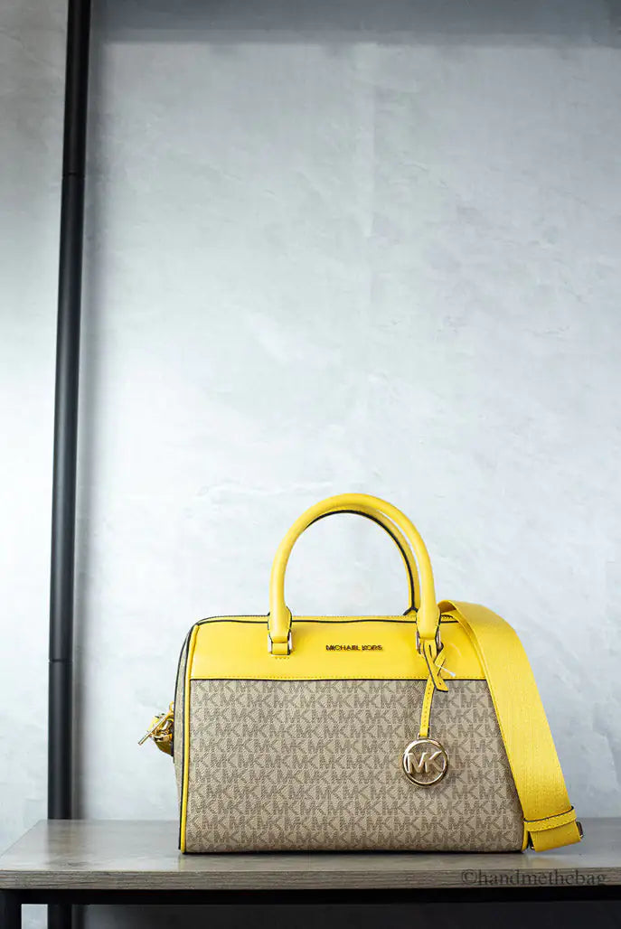 Michael Kors Travel Medium Daffodil Signature PVC Duffle Bag