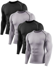 ATTIQOZI 456 Pack Mens Compression Shirts Long Sleeve