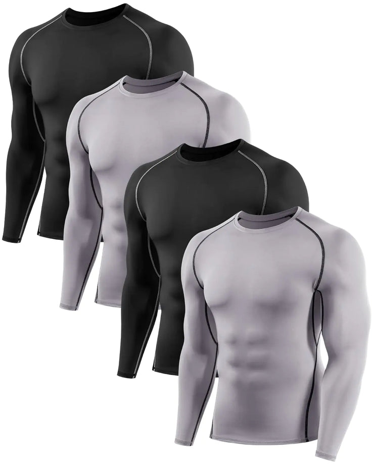 ATTIQOZI 456 Pack Mens Compression Shirts Long Sleeve