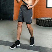 Men's Sports Yoga Pants - Fake Two-Piece Set