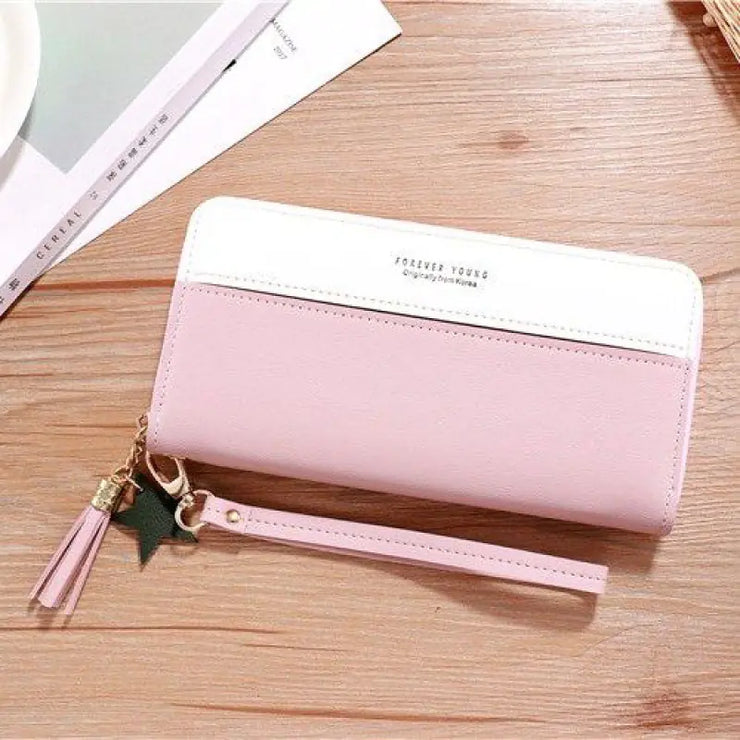 PU Leather Zipper Wallet Card Case