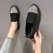 Women's Rhinestone Casual Thick-Soled Loafers