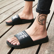 Men's Slide Sandals, Couples' Slippers, Black and White